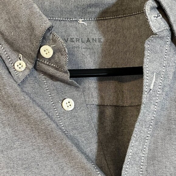 Everlane Men's Heather‎ Blue Button Down One Pocket Shirt Size Large 100% Cotton - Picture 3 of 9